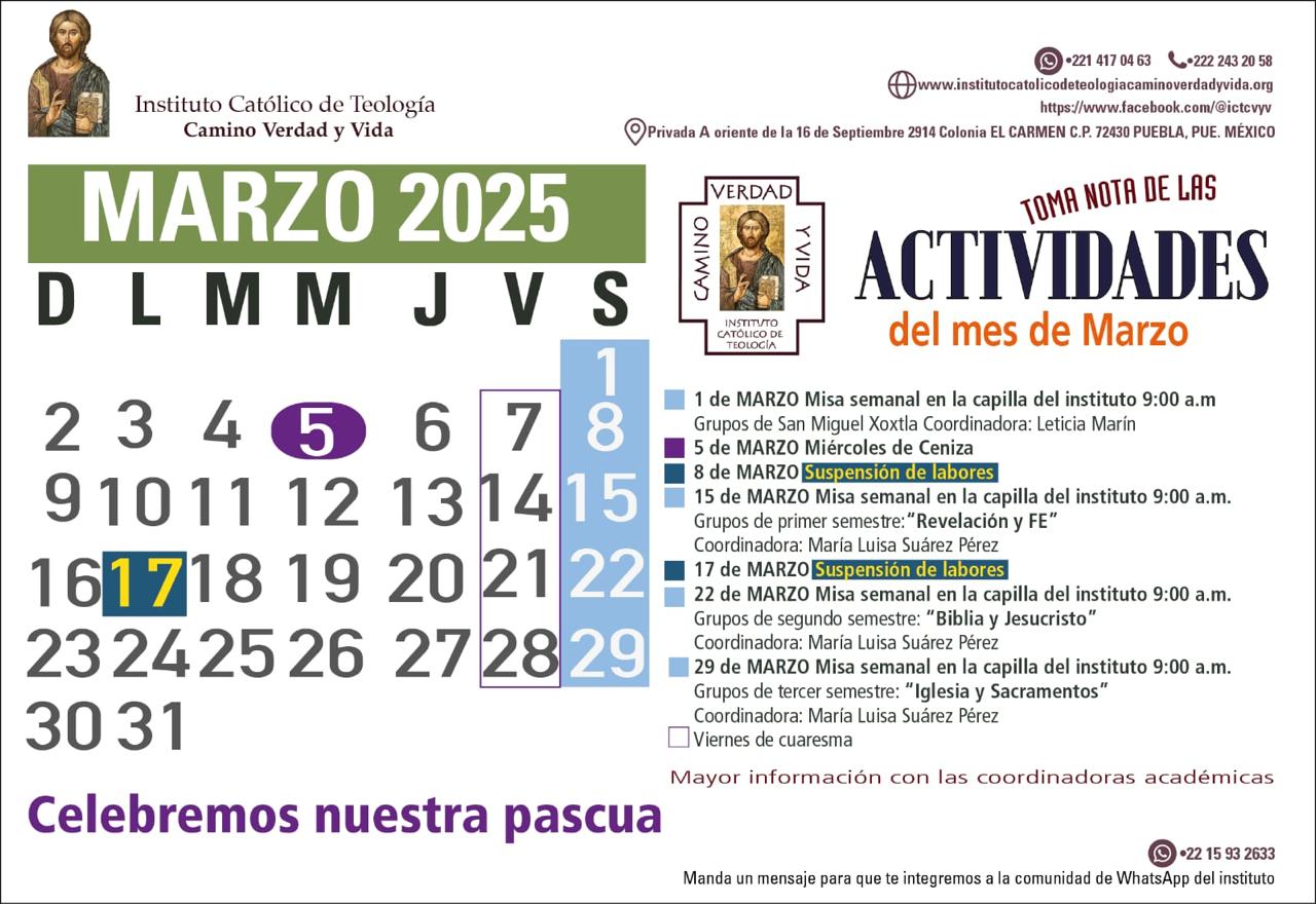 Actividades instituto, Marzo 2025